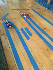 Painters' tape is a great travel toy for flying!