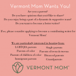 Vermont Mom Wants You! FB post size