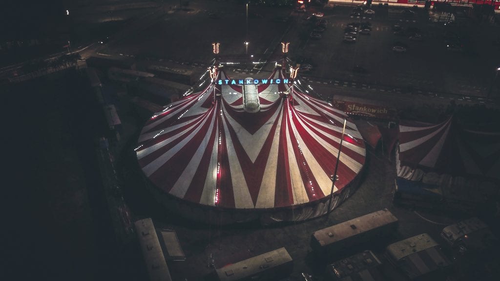 Circus tent viewed from above