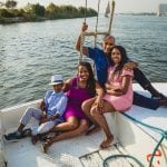 kalimah and family on a boat