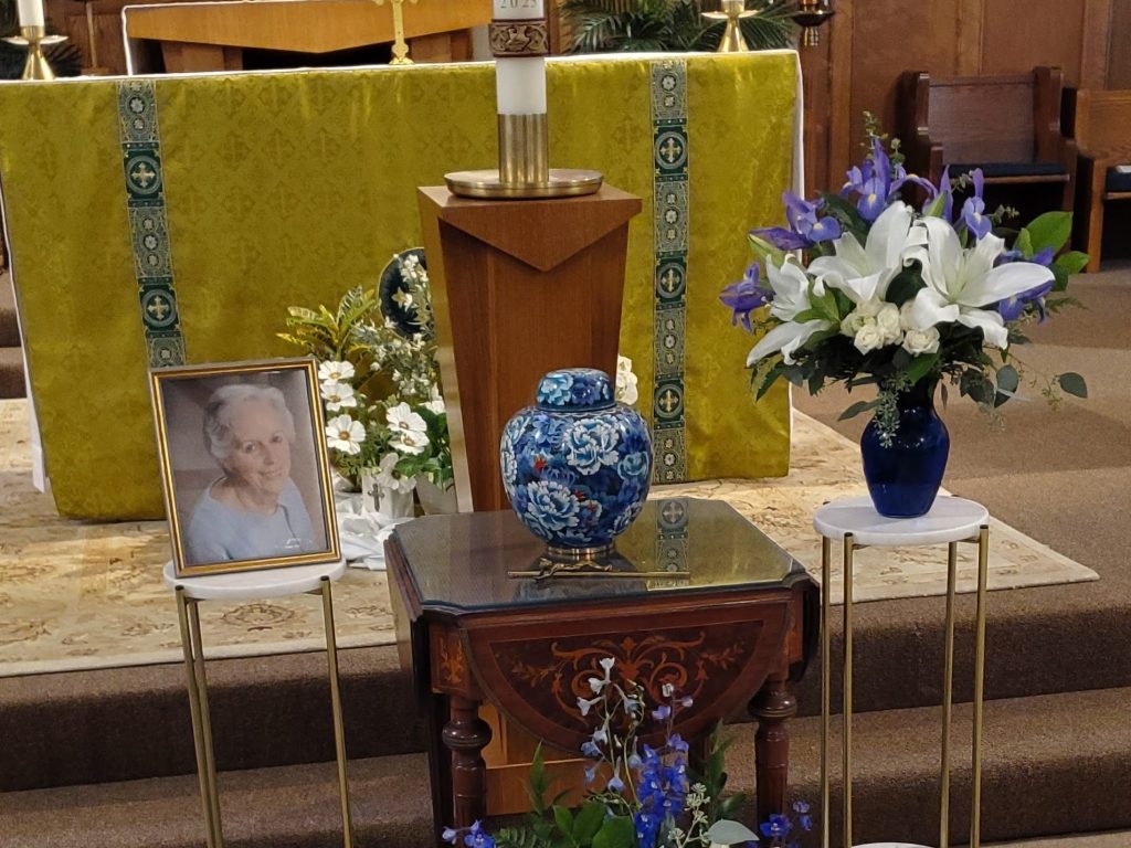Selecting a beautiful funeral urn and flowers were one way of parenting through grief.